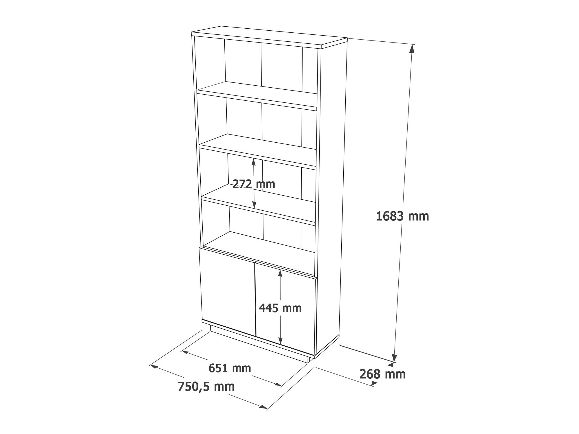 Riiul Kailua 2659 (Valge + Mänd)