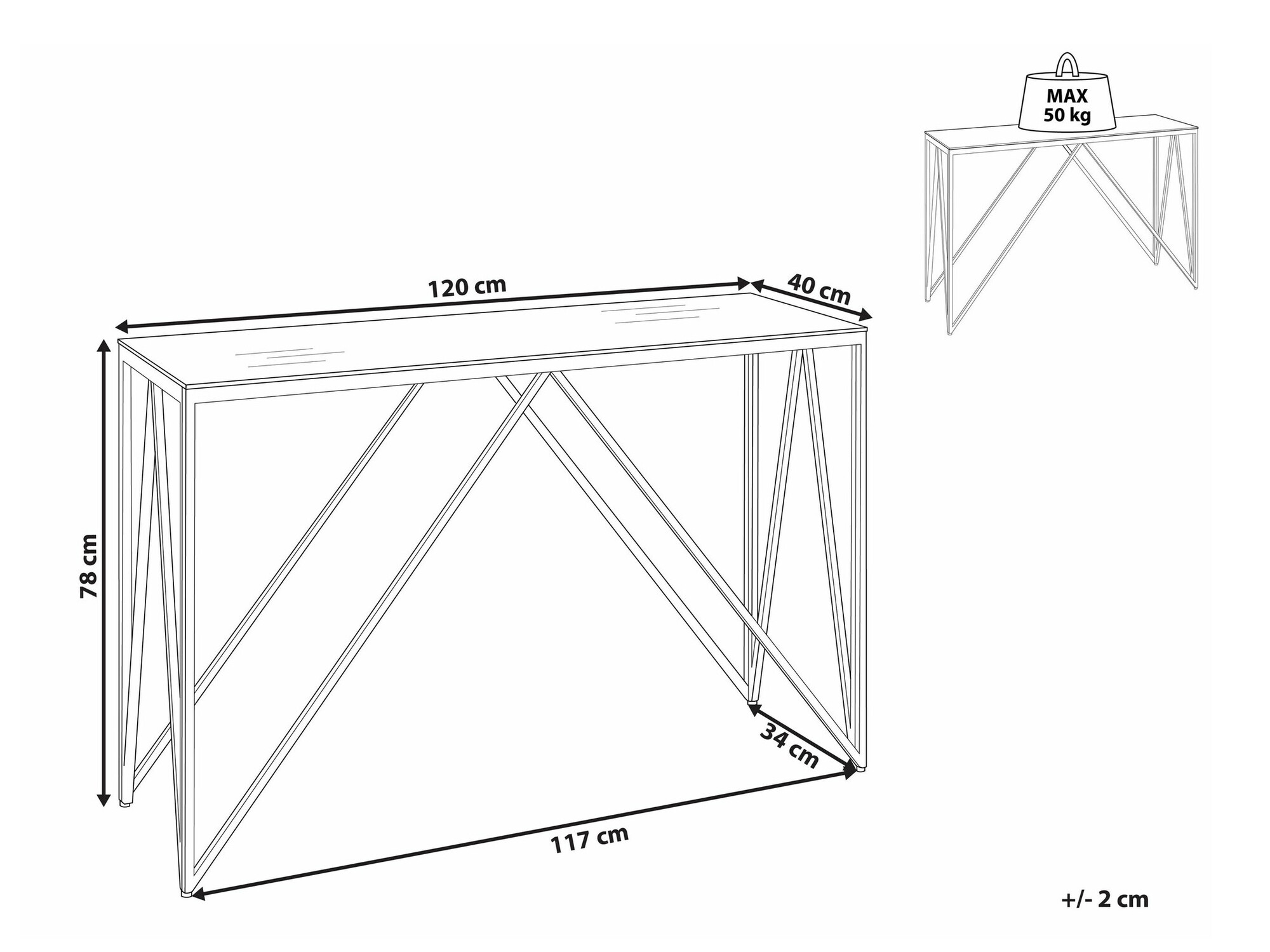 Konsoollaud Berwyn 1698 (Kuldne)