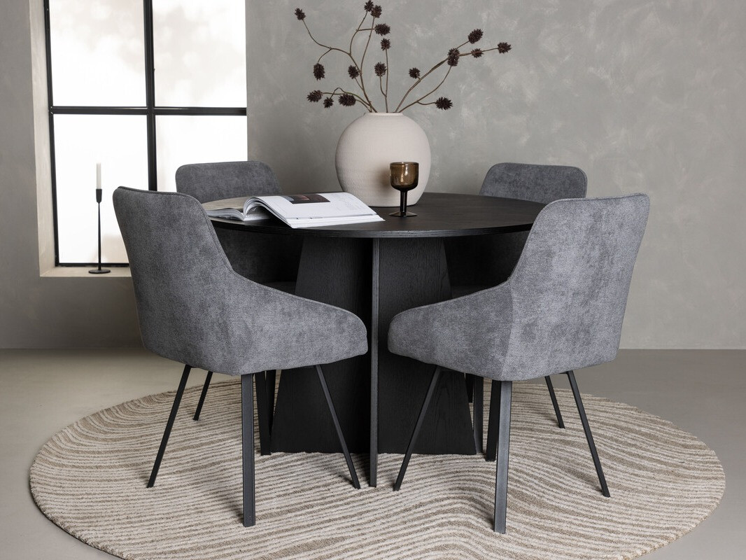 Söögitoakomplekt Dallas 4325 (Tumehall + Must)