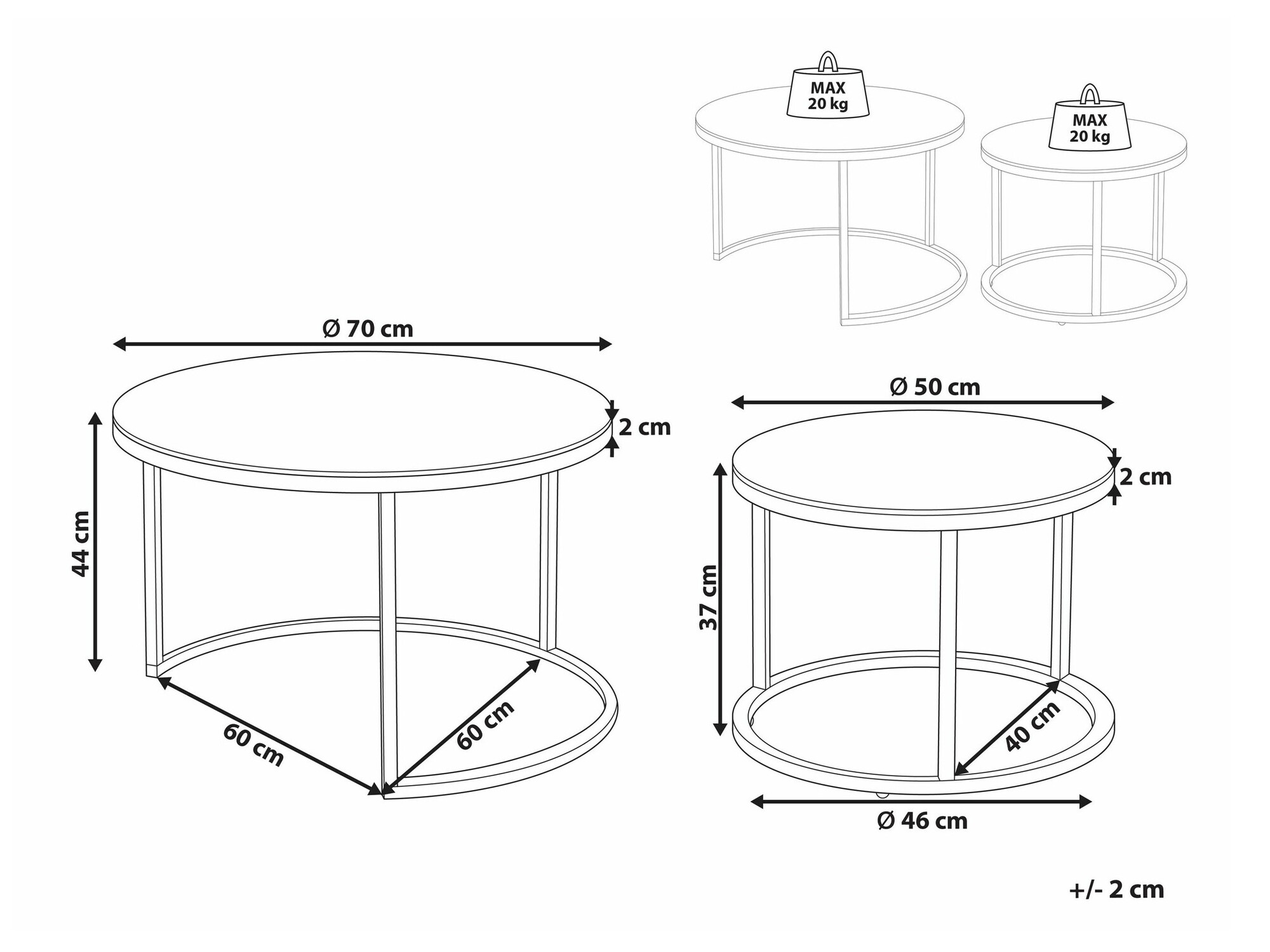 Diivanilaudade komplekt Berwyn 1717