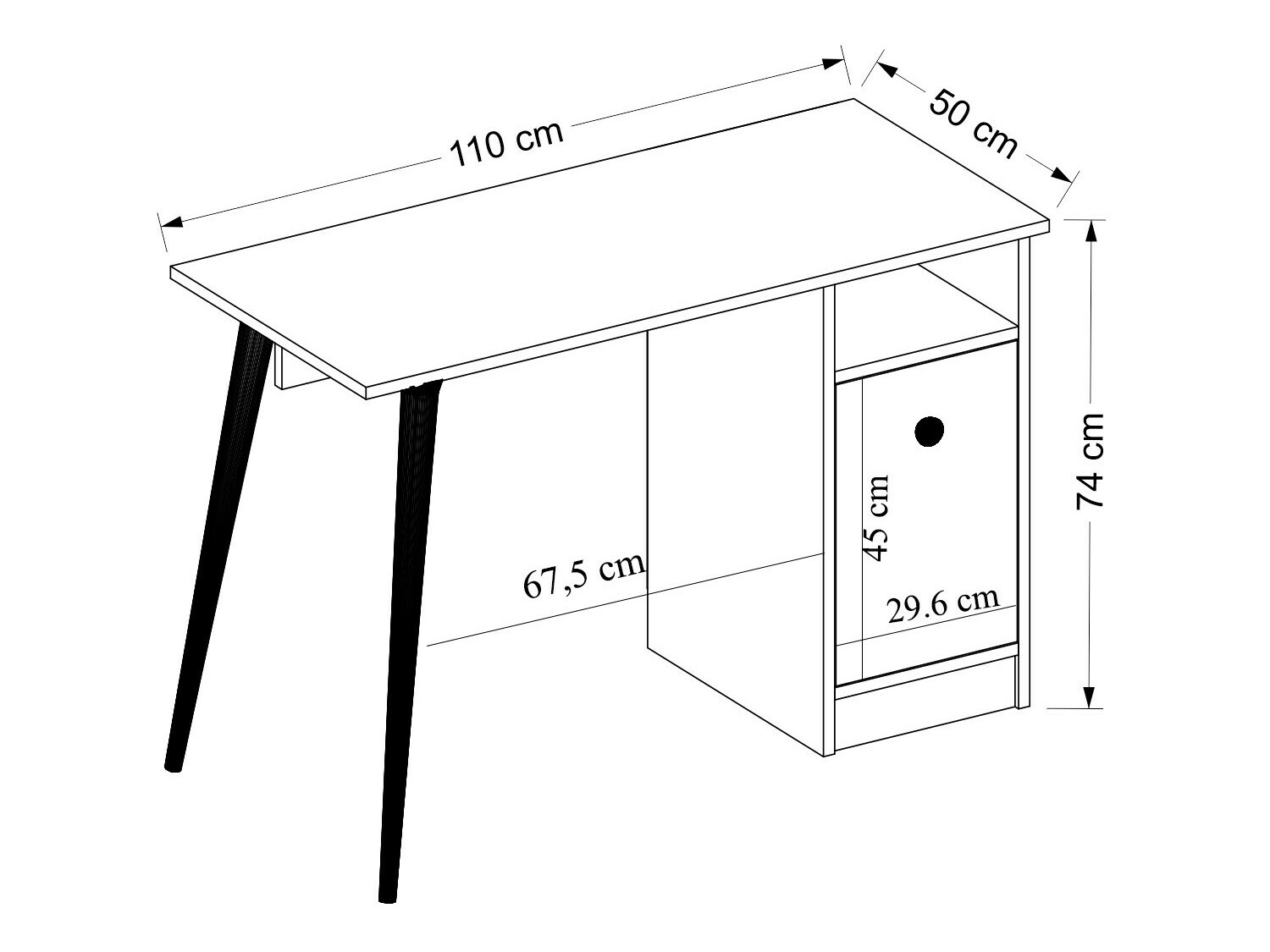 Kirjutuslaud Kailua 1869 (Valge + Tamm)