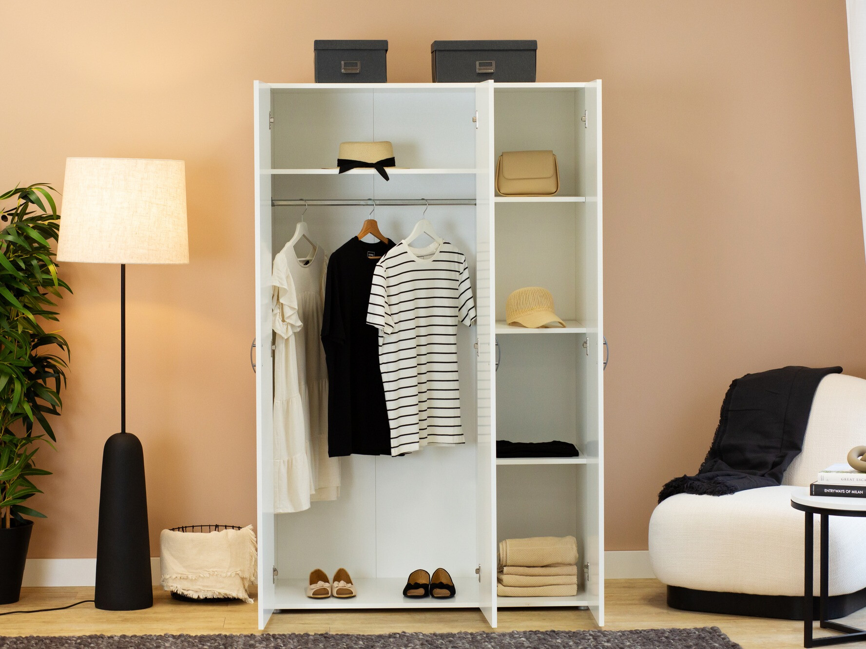 Riidekapp Bristol 184 (Valge)