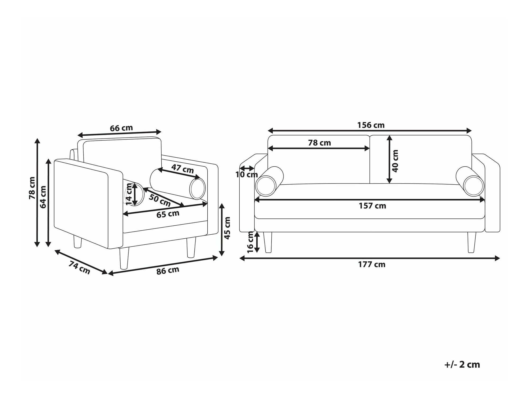 Pehme mööbli komplekt Berwyn 1736 (Beež)