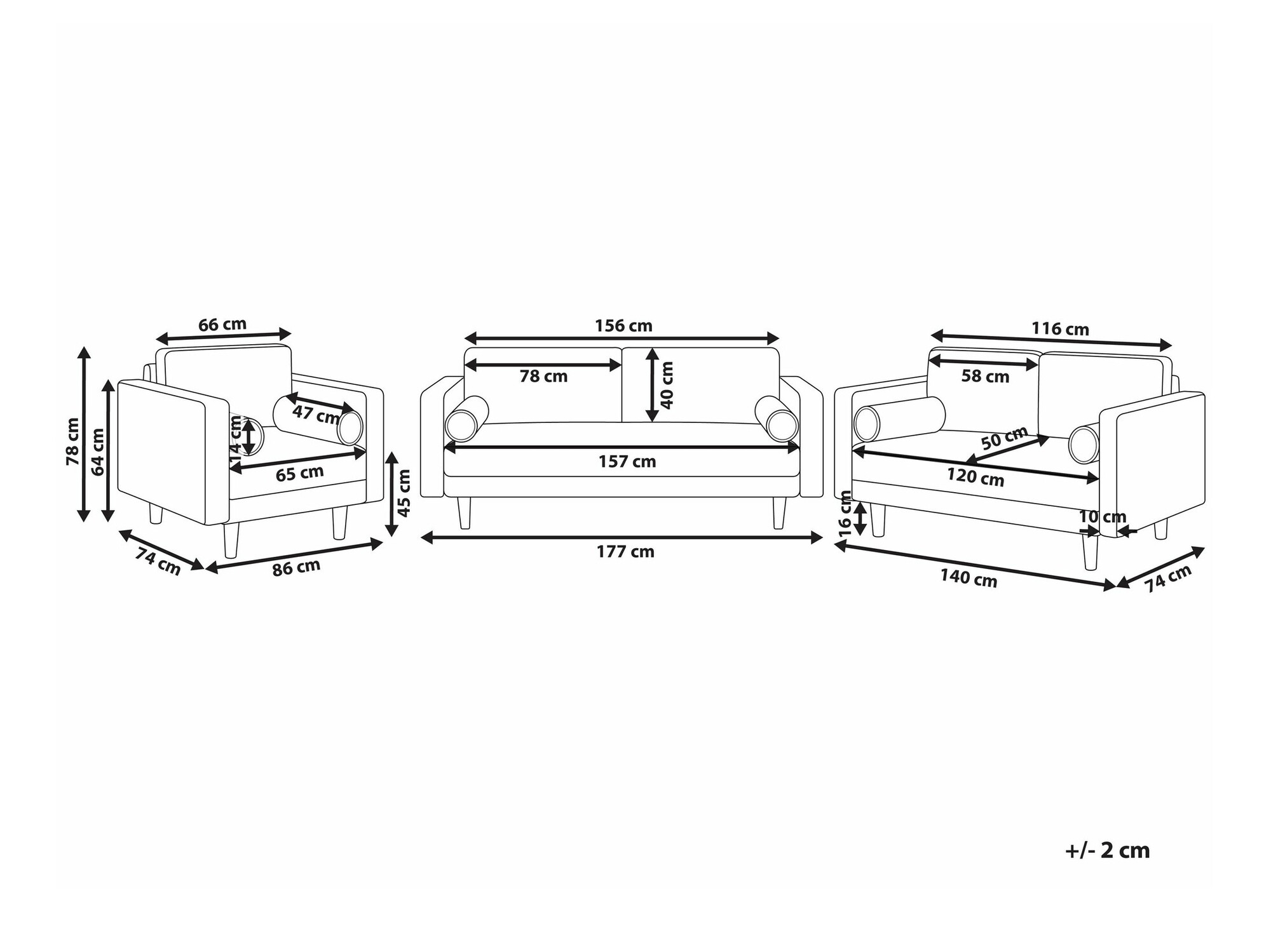Pehme mööbli komplekt Berwyn 1737 (Roheline)