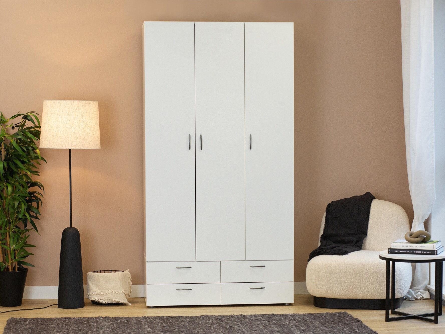 Riidekapp Bristol 188 (Valge)