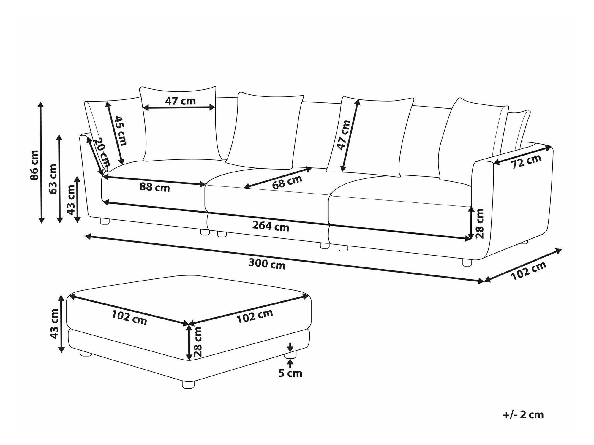 Pehme mööbli komplekt Berwyn 1741 (Helehall)