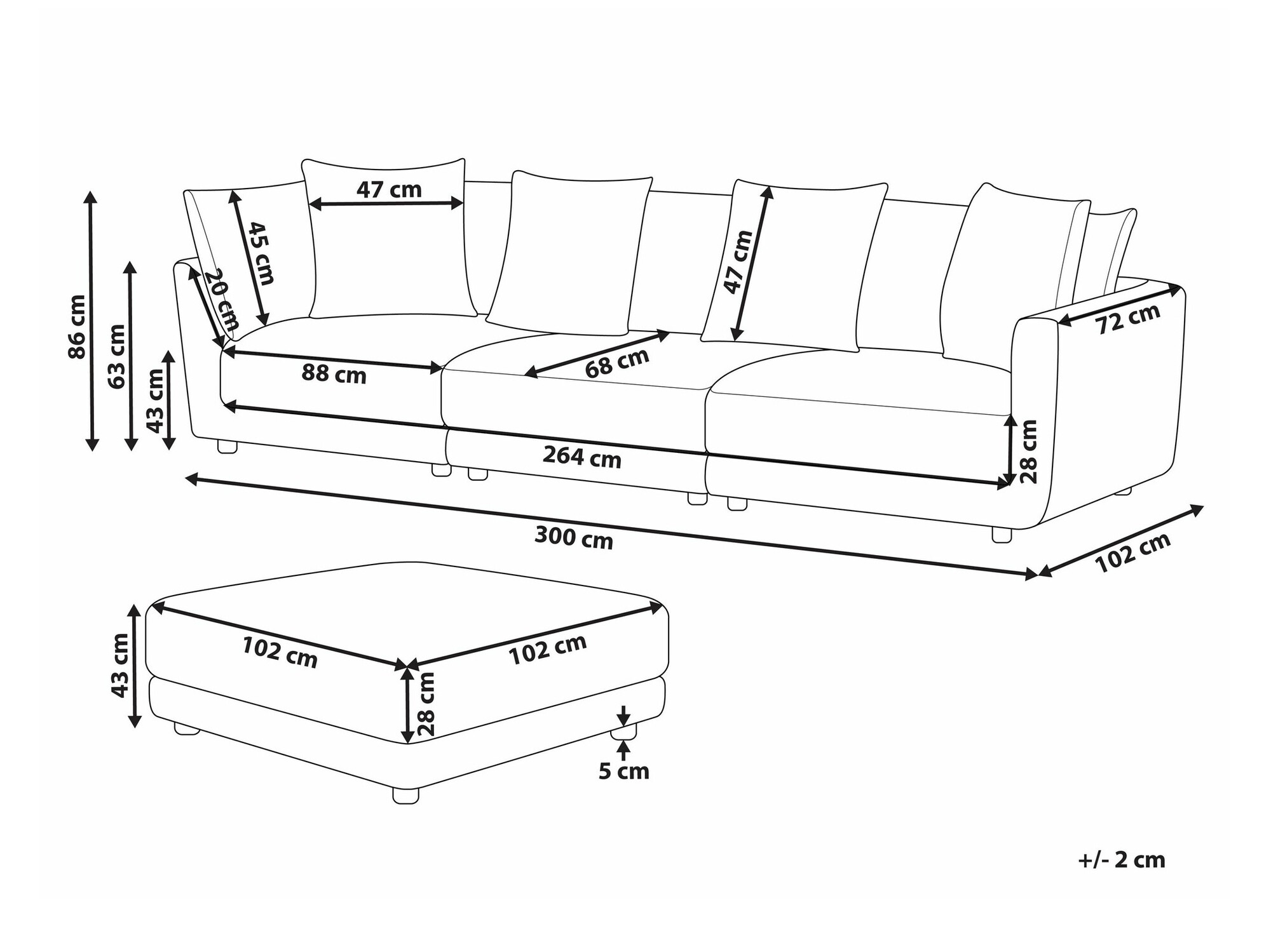Pehme mööbli komplekt Berwyn 1741 (Beež)