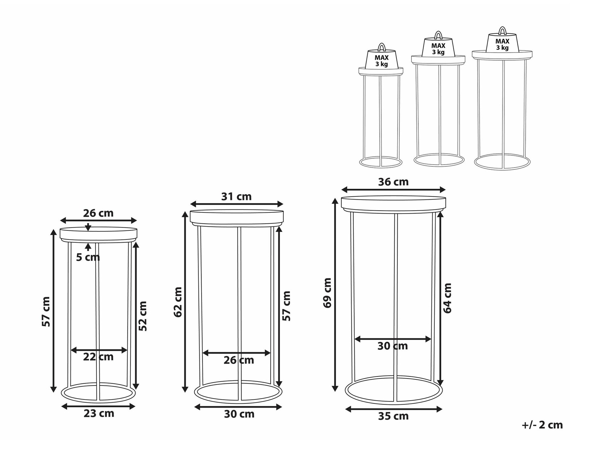 Kõrvallaudade komplekt Berwyn 1758