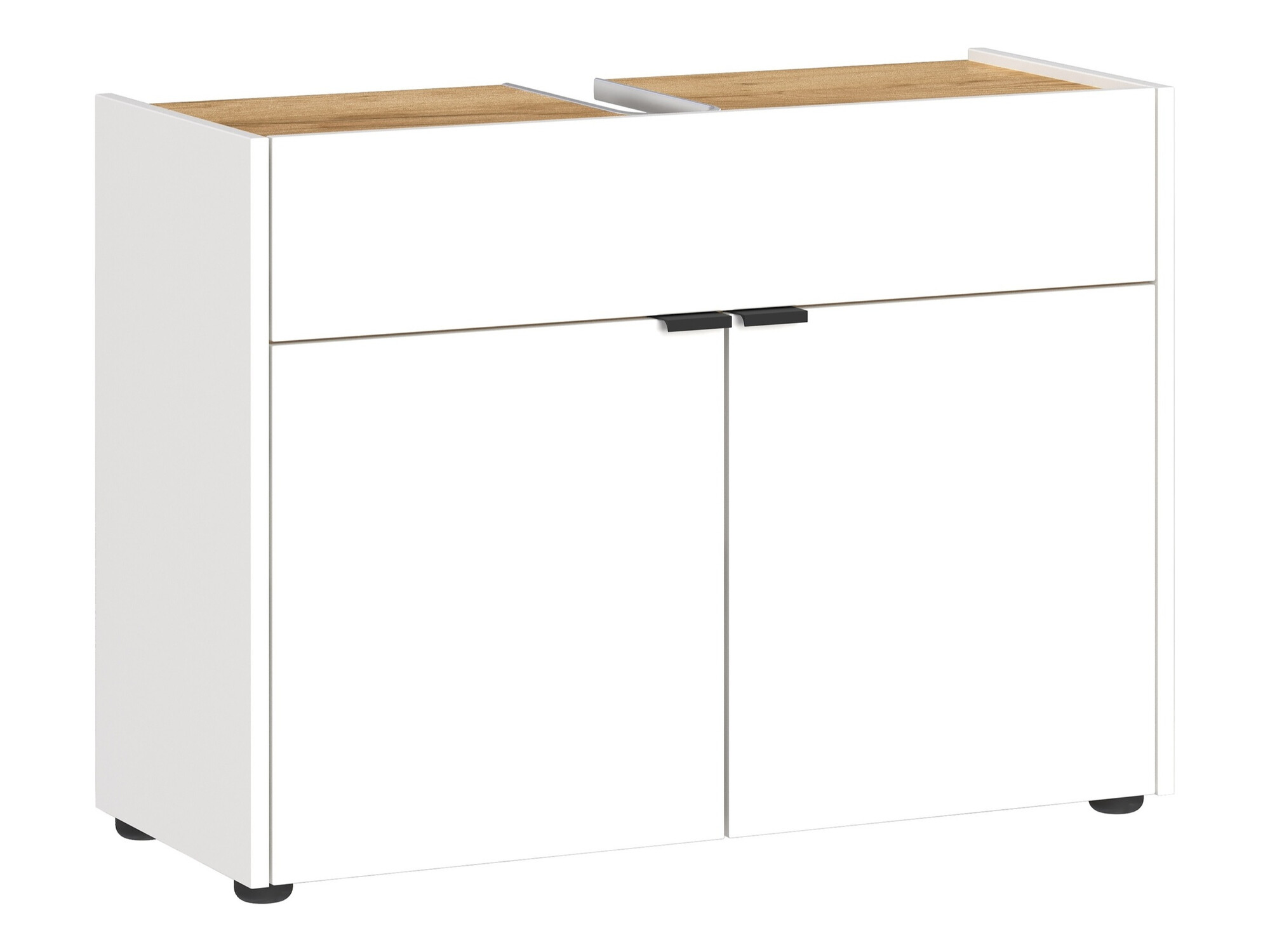 Vannitoa põrandakapp kraanikausile Ventei 100 (Valge + Navarra tamm)