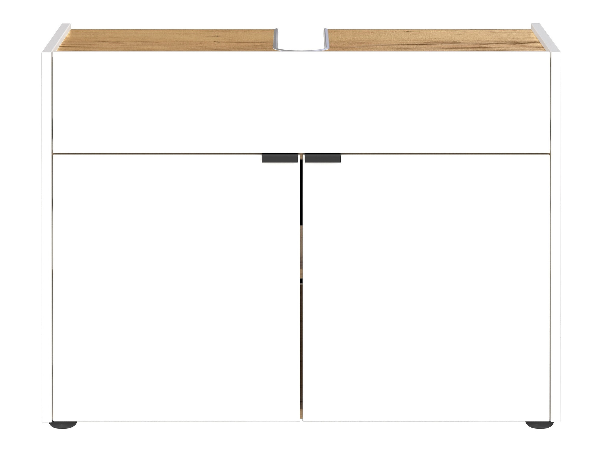 Vannitoa põrandakapp kraanikausile Ventei 100 (Valge + Navarra tamm)