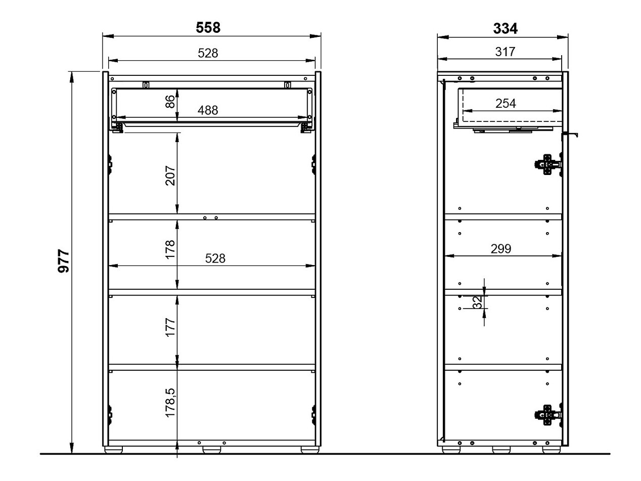 Vannitoa põrandakapp Ventei 102 (Grafiit + Navarra tamm)