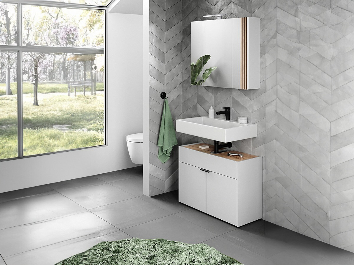 Vannitoakomplekt Ventei 104 (Valge + Navarra tamm)