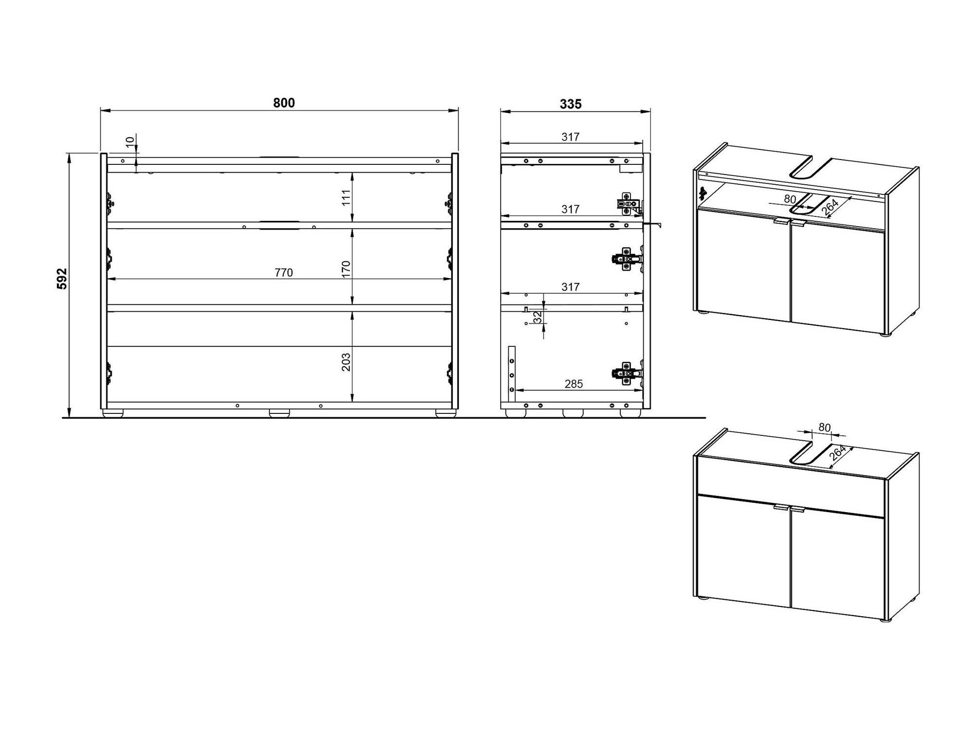 Vannitoakomplekt Ventei 104 (Valge + Navarra tamm)
