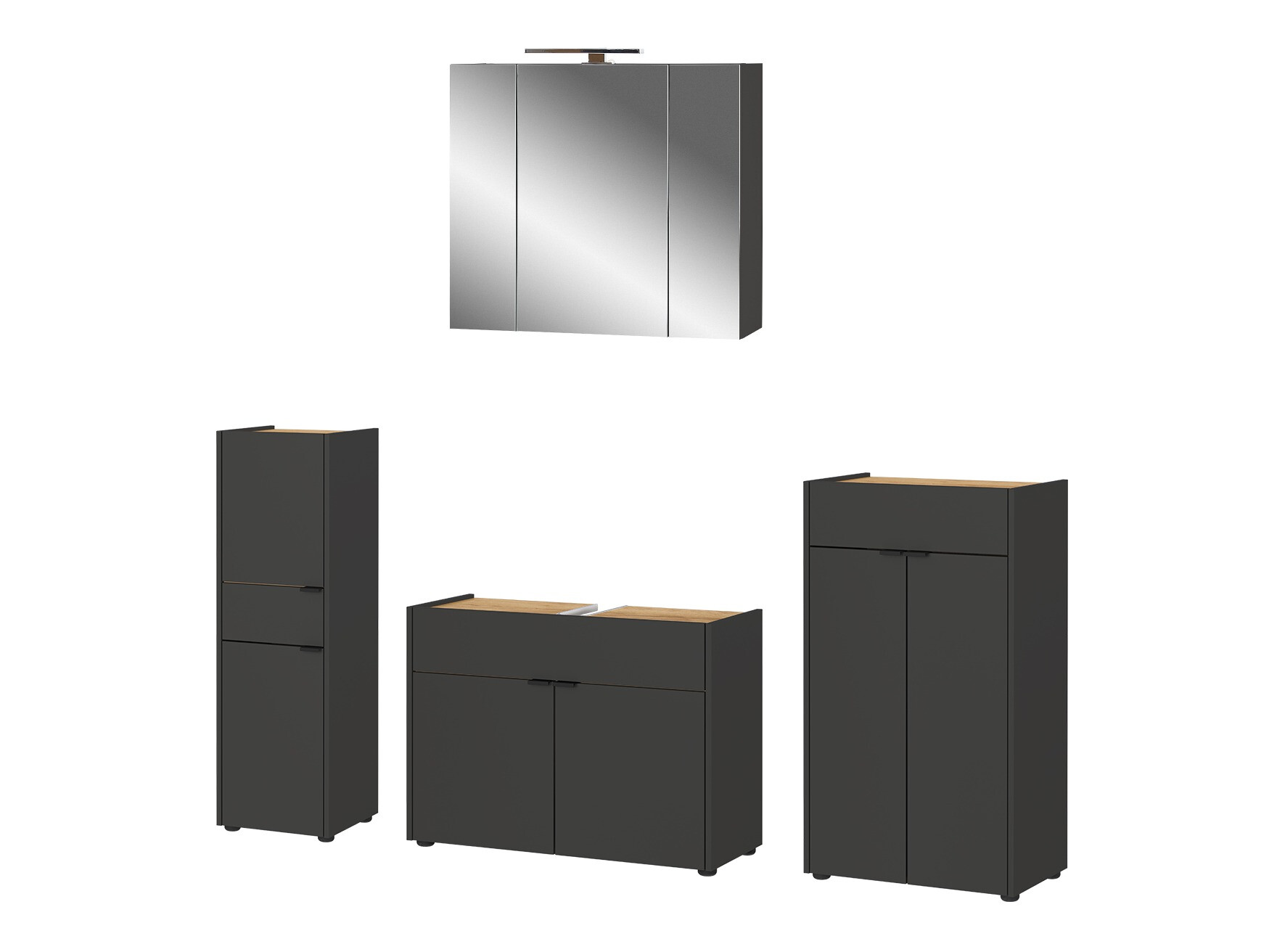 Vannitoakomplekt Ventei 109 (Grafiit + Navarra tamm)