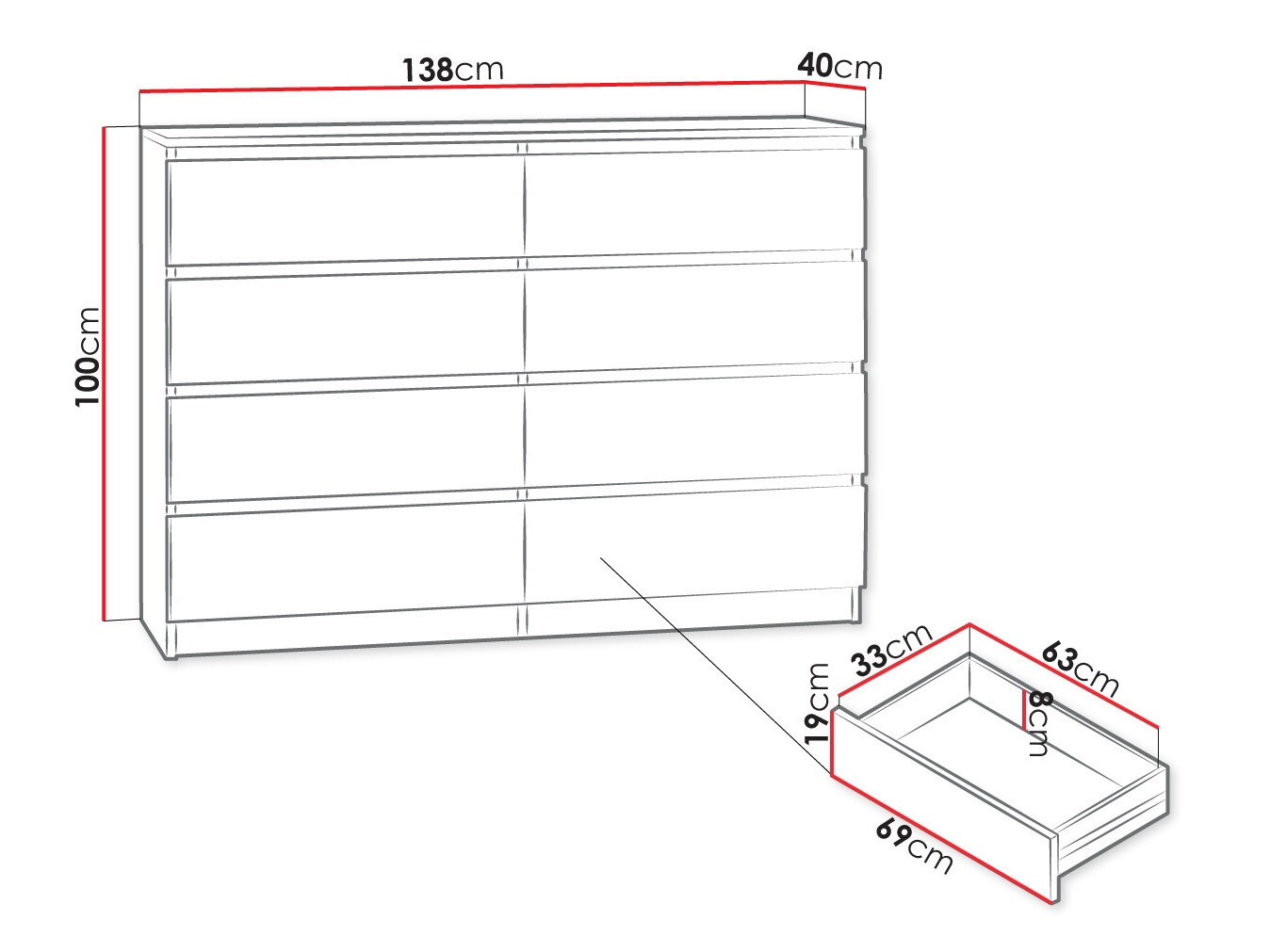 Kummut Comfivo Structor III (Valge)