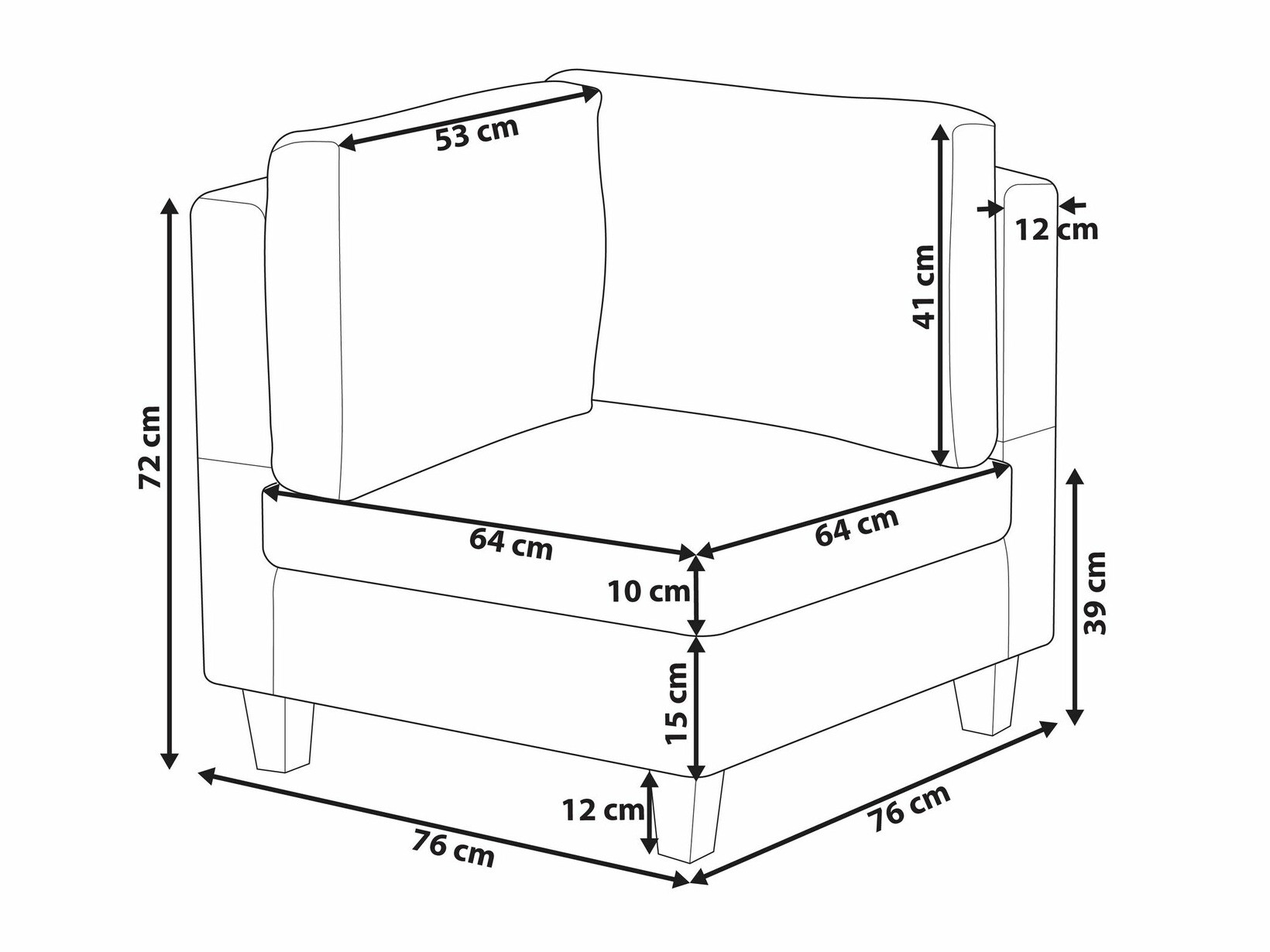 Modulaarne istumisnurk Elbmeli 102 (Pruun)