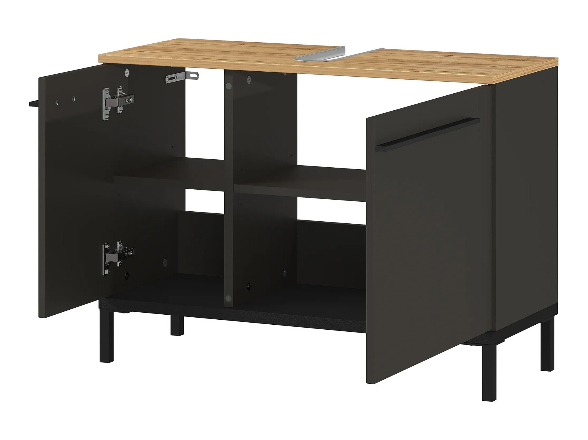 Vannitoakomplekt Ruvlevu 104 (Grafiit + Navarra tamm)