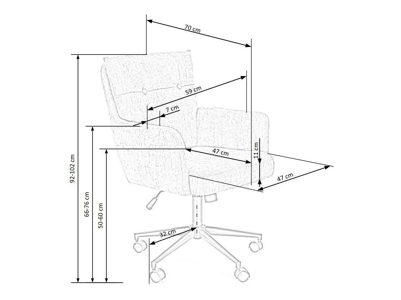 Kontoritool Houston 1262 (Helehall)