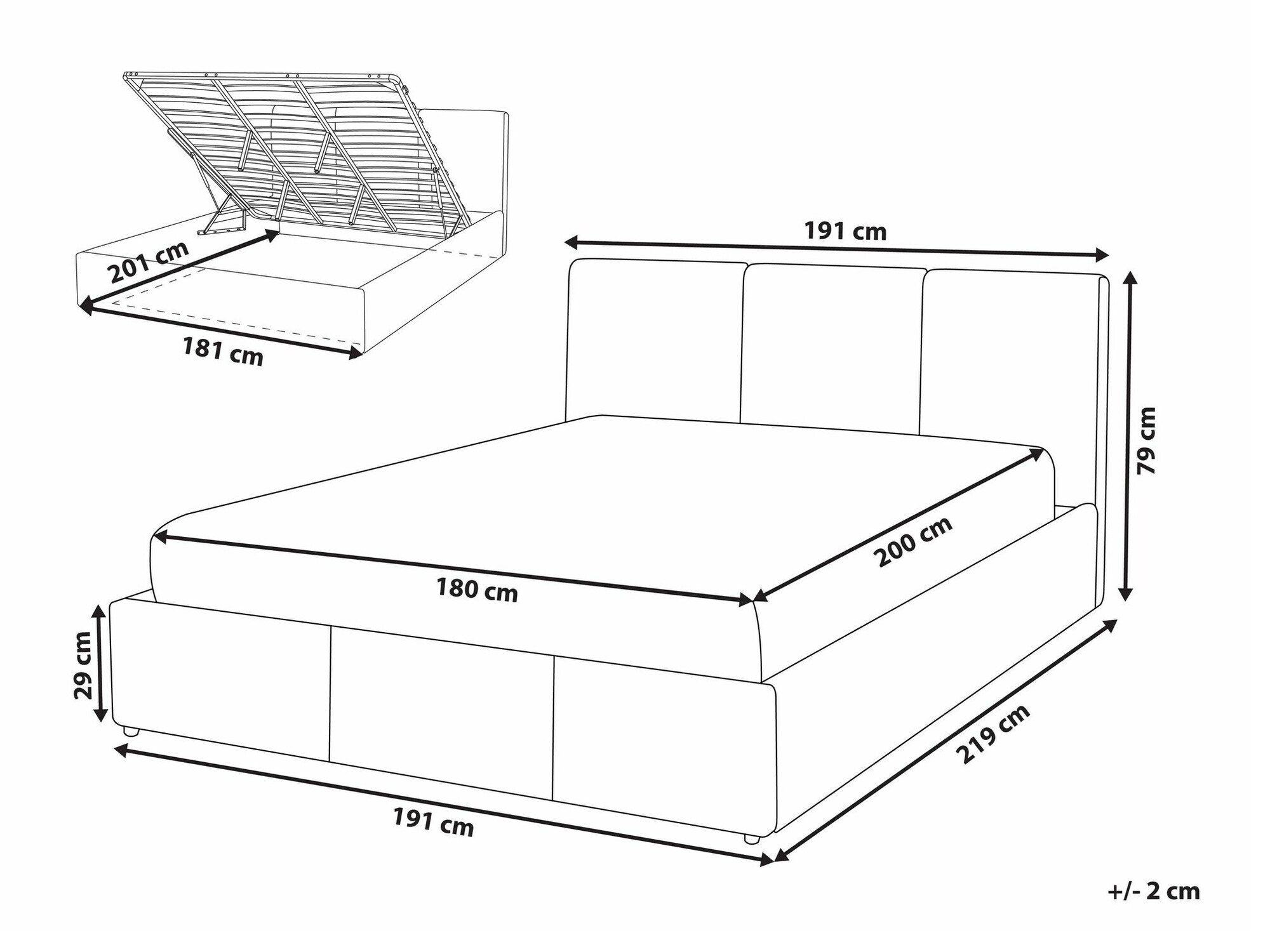Voodi Berwyn 1780 (Beež)