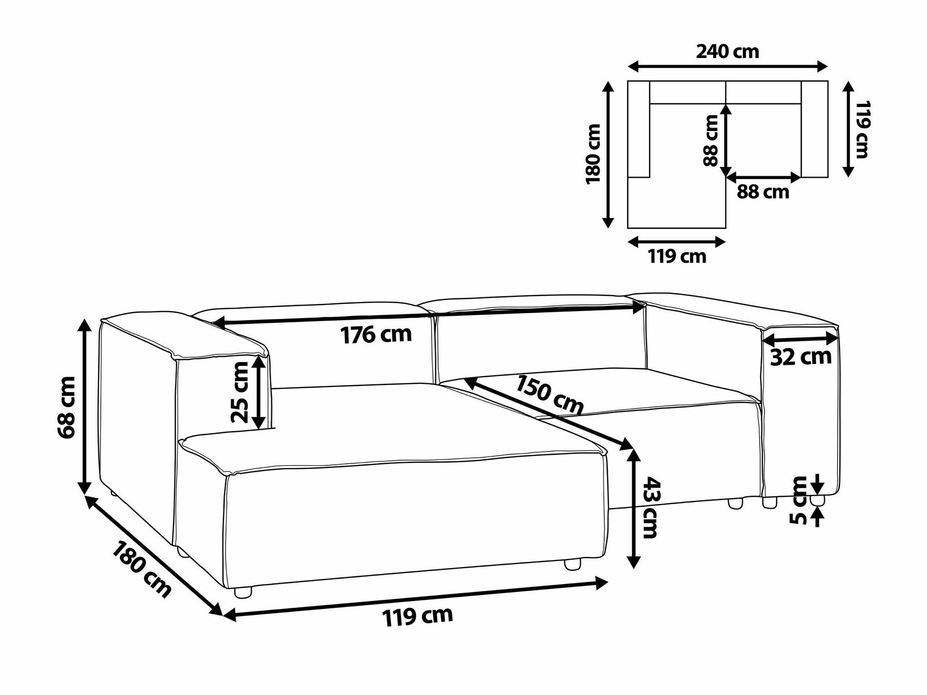 Moodulnurgadiivan Enofloi 104 (Beež)