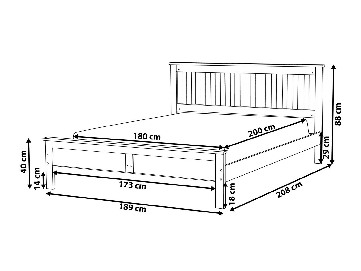 Voodi Berwyn 600 (Tumepruun)