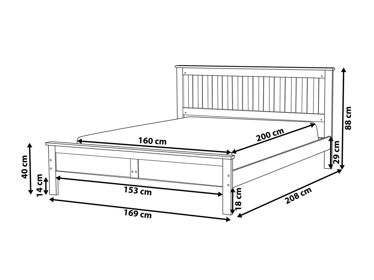 Voodi Berwyn 600 (Tumepruun)