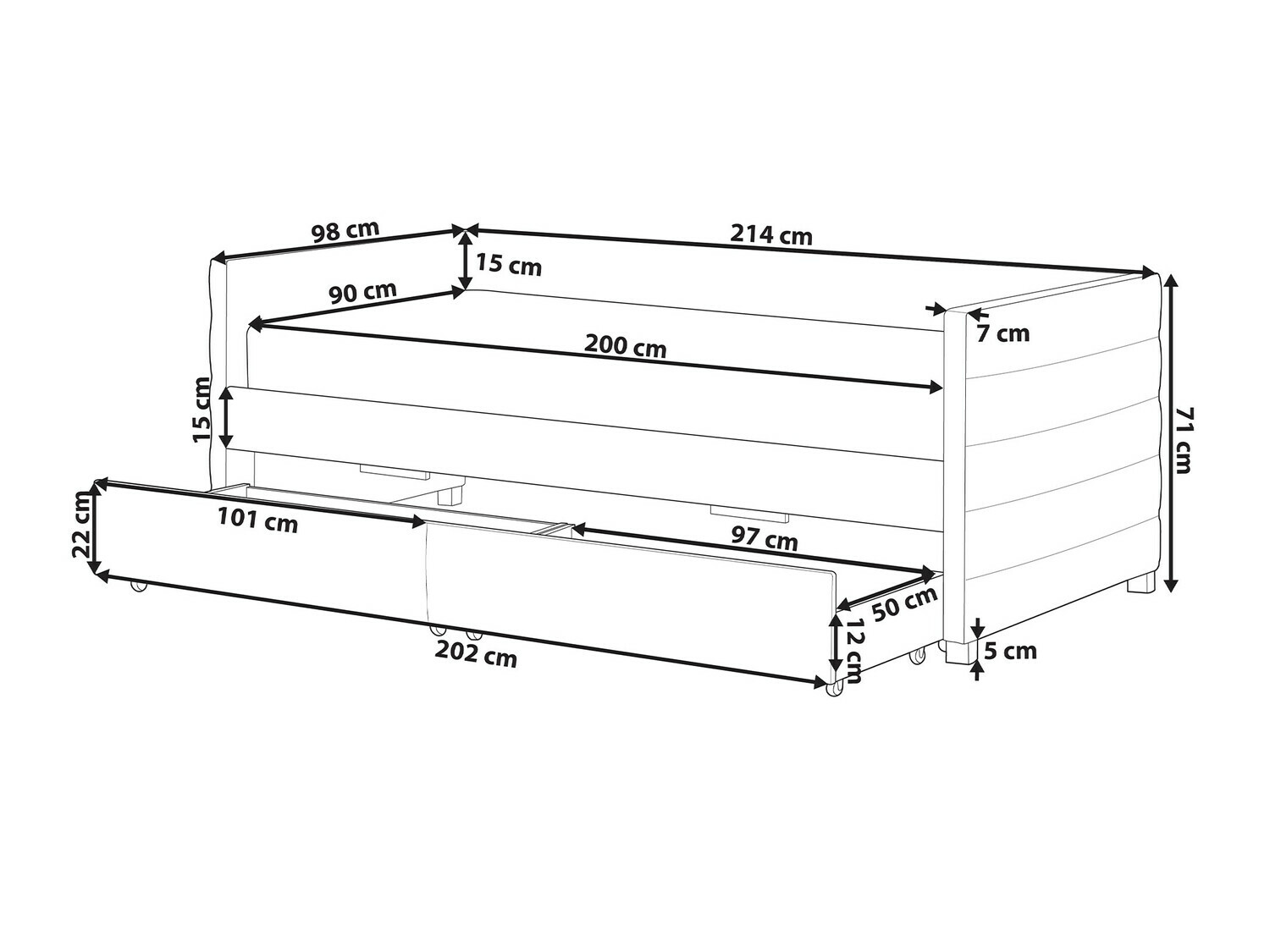 Voodi Berwyn 613 (Must)