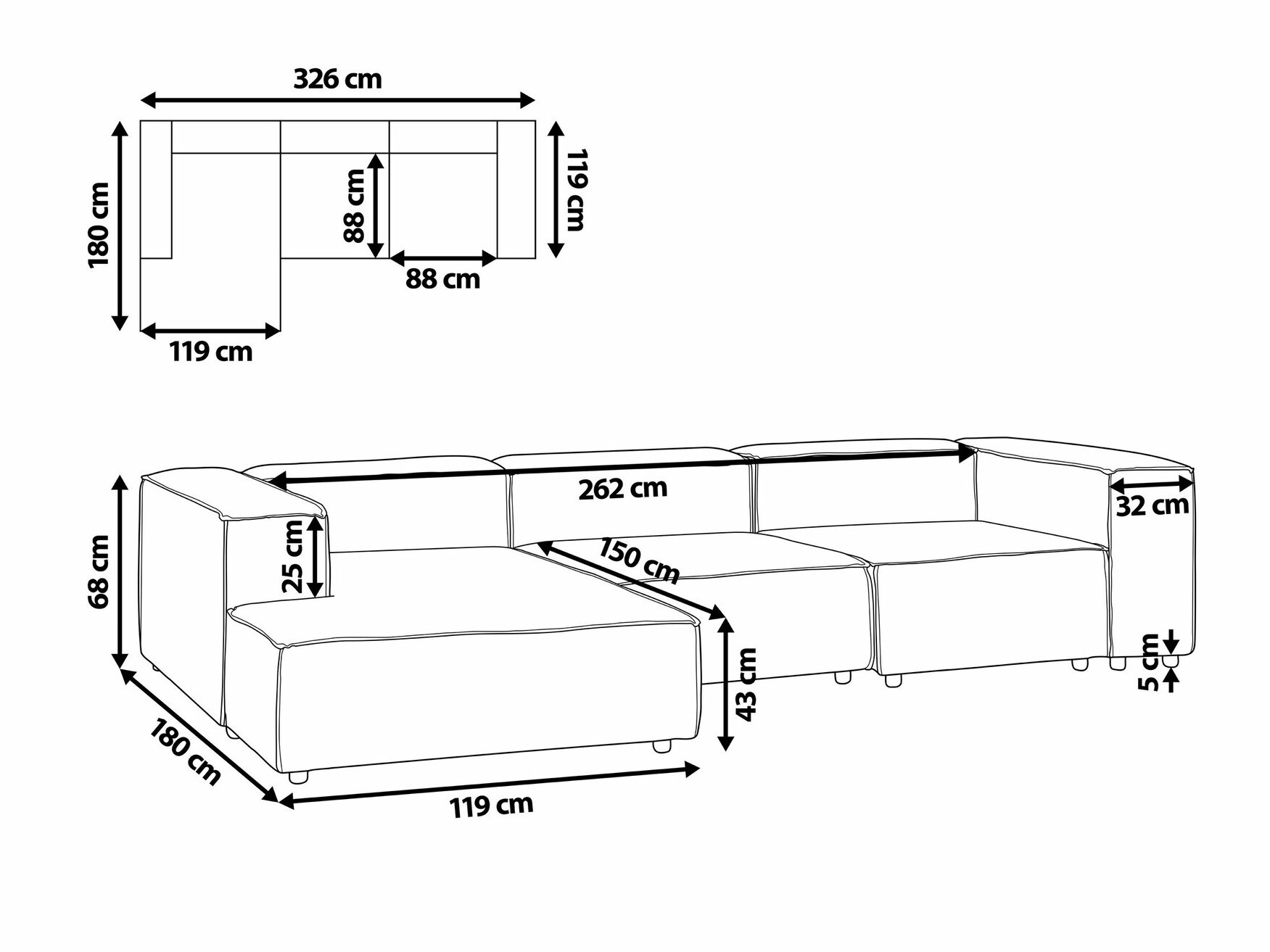 Moodulnurgadiivan Enofloi 105 (Beež)