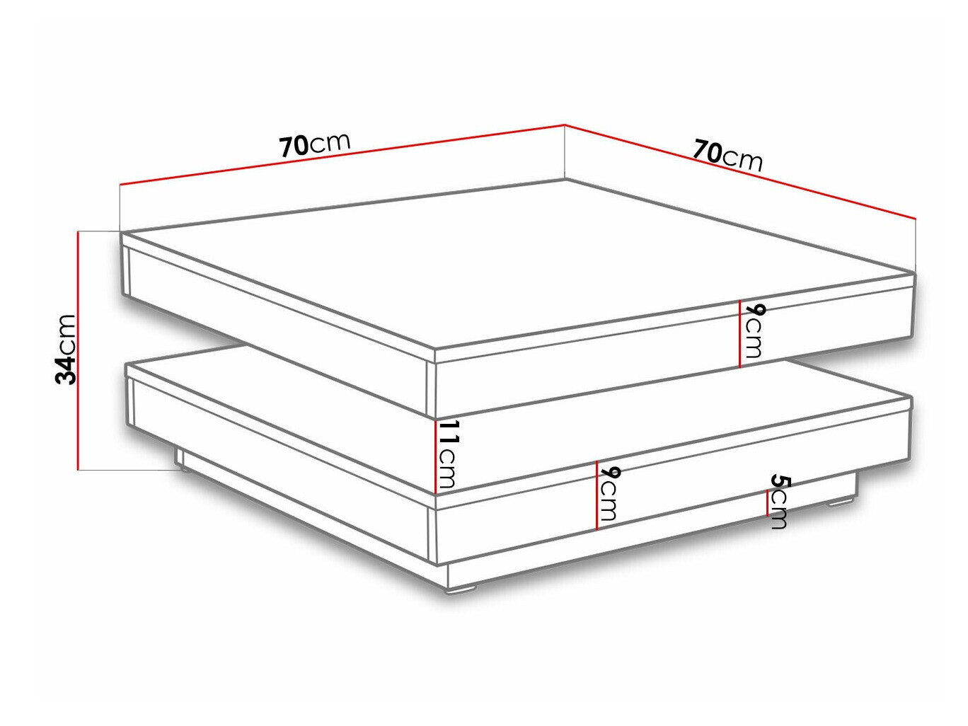Transformer diivanilaud Comfivo 385 (Grafiit + Wotani tamm)