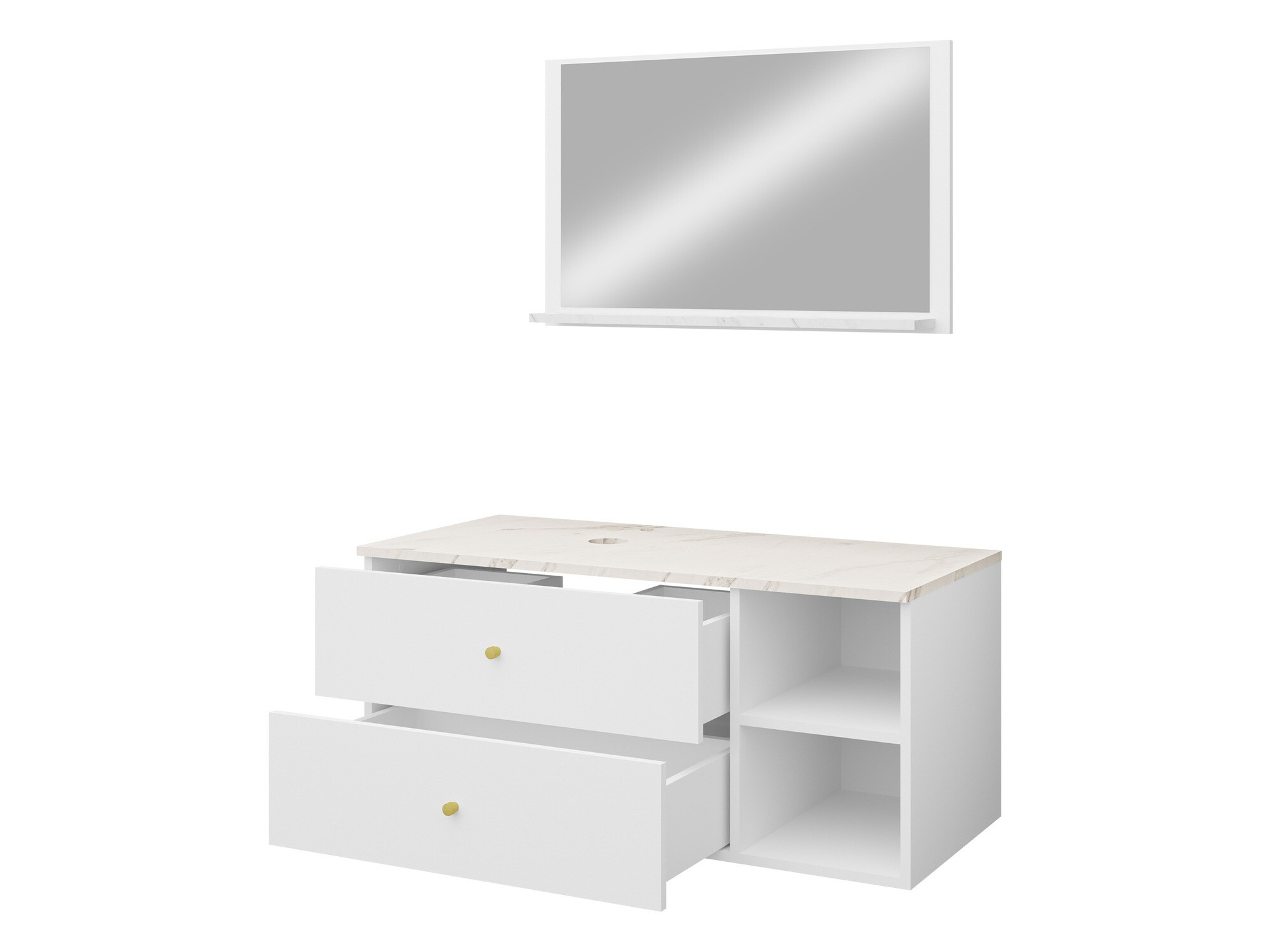 Vannitoakomplekt Salus I (Must + Must marmor)