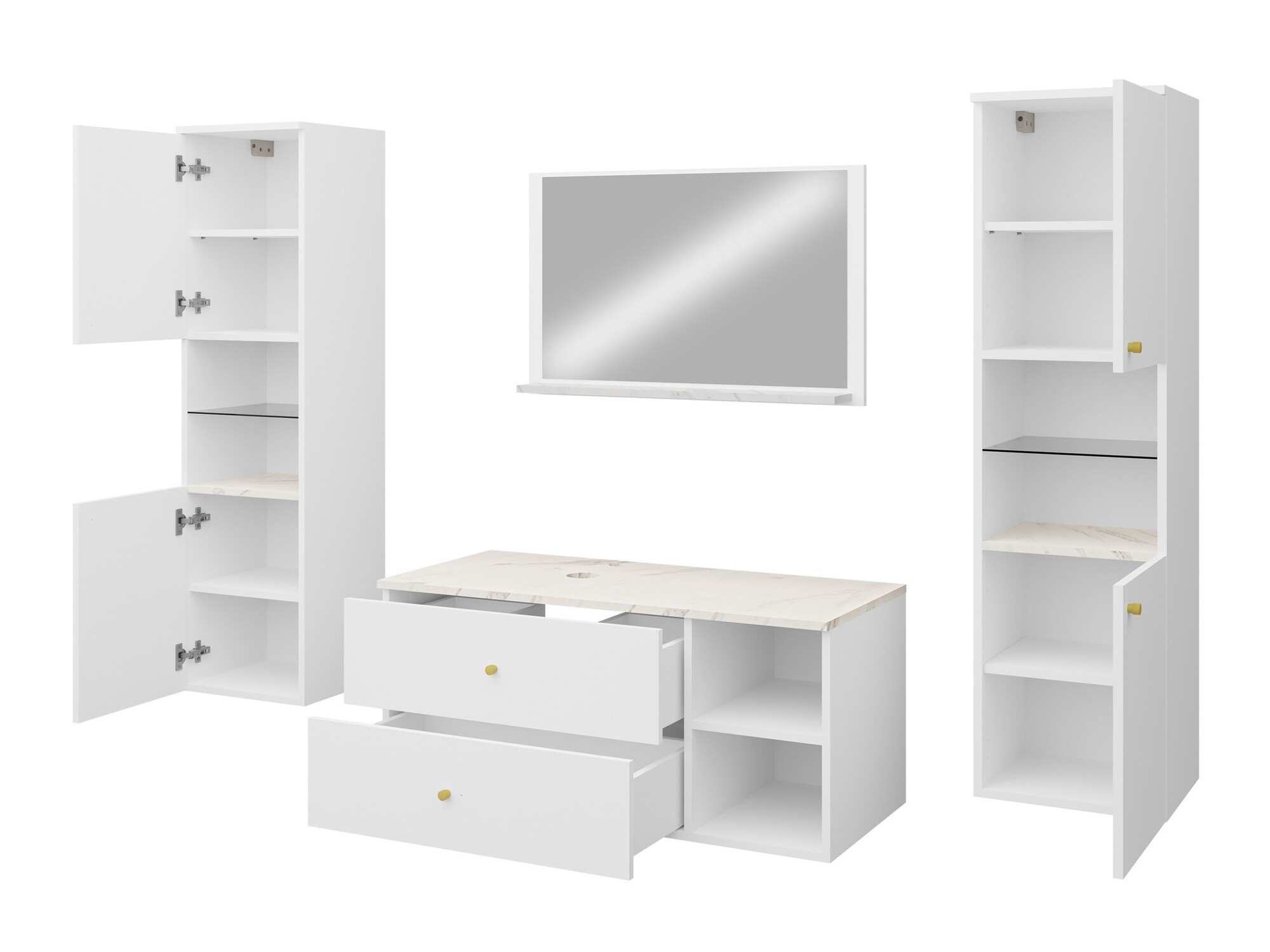 Vannitoakomplekt Salus III (Must + Must marmor)