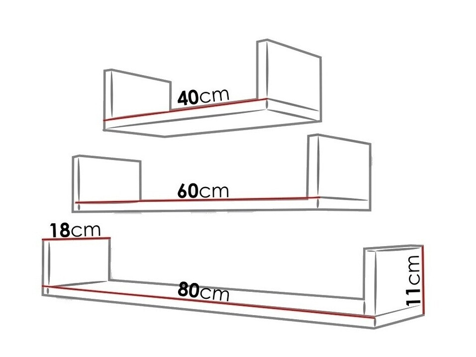 Rippuvate riiulite komplekt Sarasota 105 (Valge)