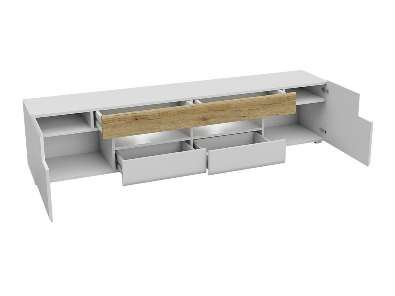 TV-alus Torsone 113 (Valge + Läikiv valge + San remo tamm)