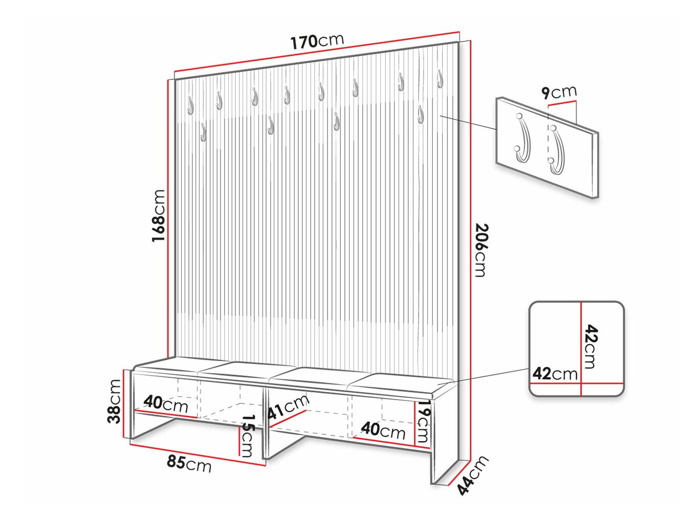 Esikukomplekt Hartford 485 (Artisan tamm + Manila 11)
