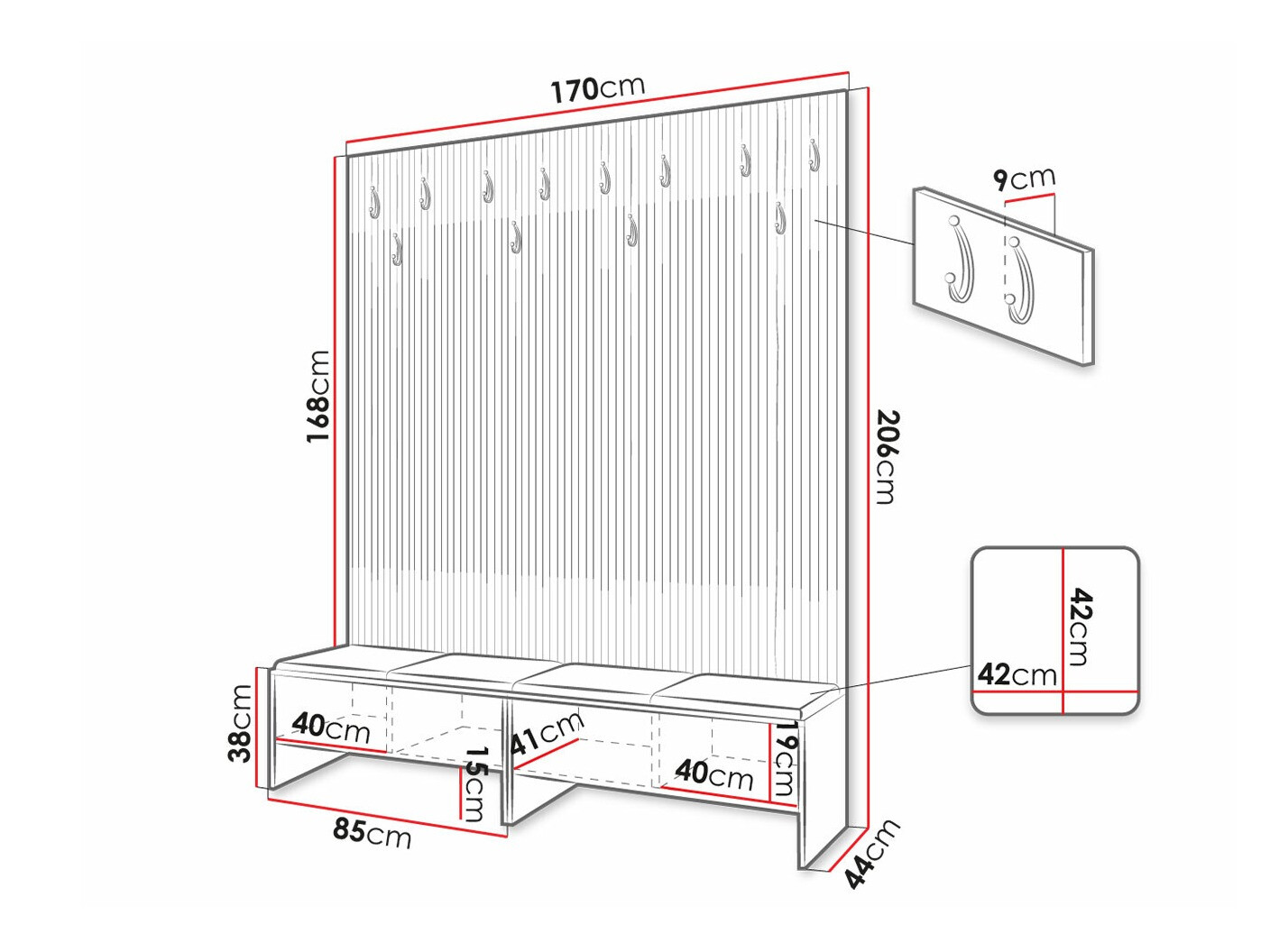 Esikukomplekt Hartford 485 (Artisan tamm + Manila 35)