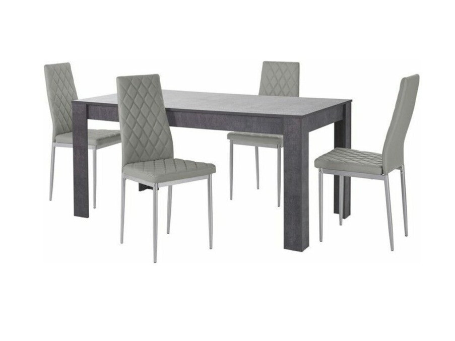 Söögitoakomplekt Denton 600 (Hall + Hõbedane)