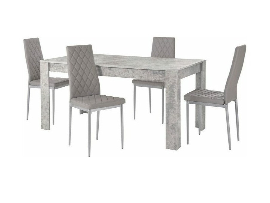 Söögitoakomplekt Denton 601 (Hall + Hõbedane)