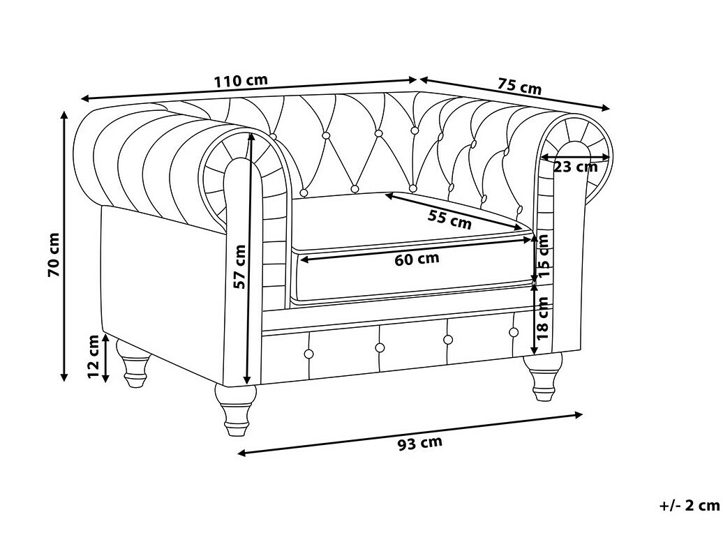 Chesterfield tugitool Cirdoro 102 (Grafiit)