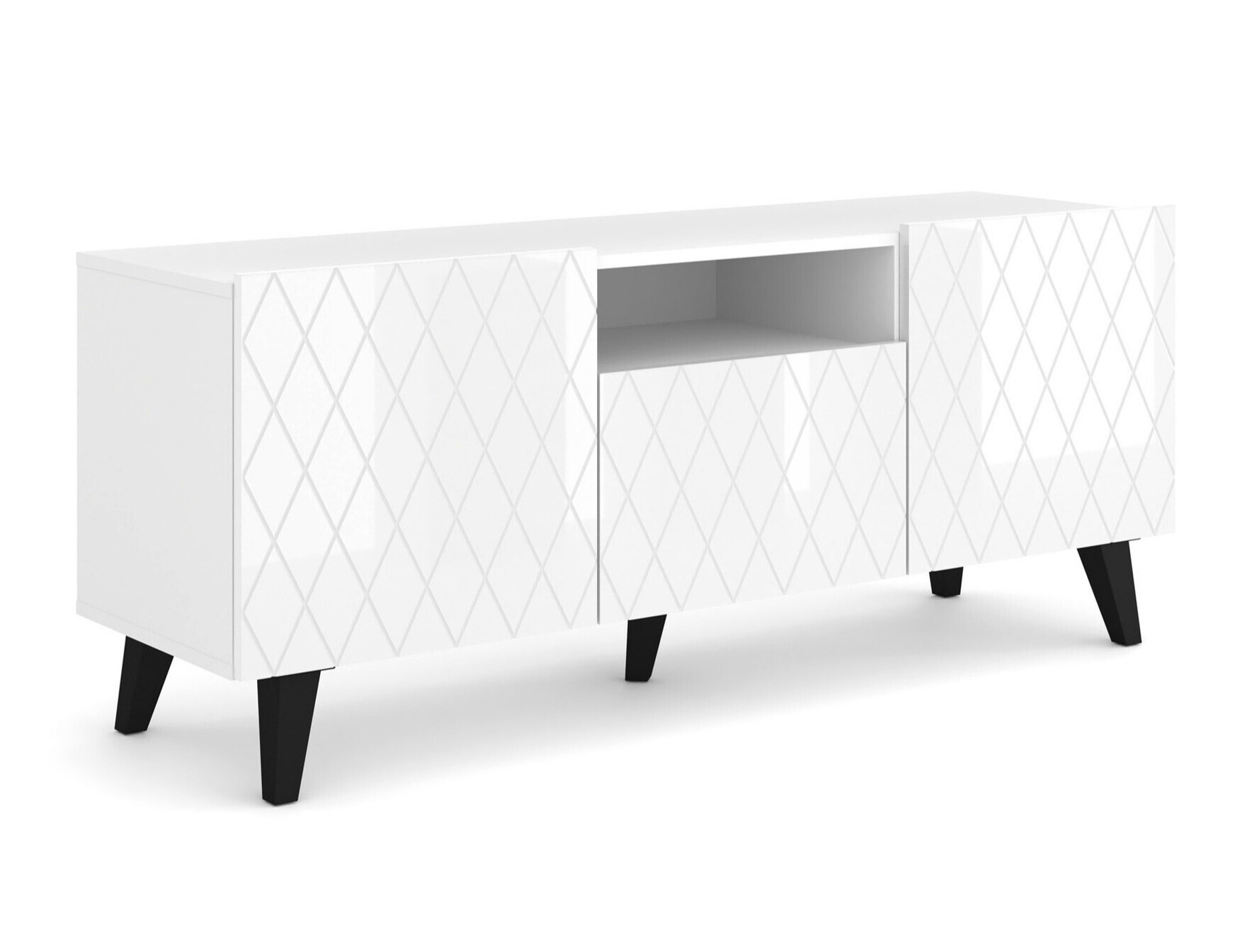 TV-alus Melmoro 105 (Läikiv valge + Must)