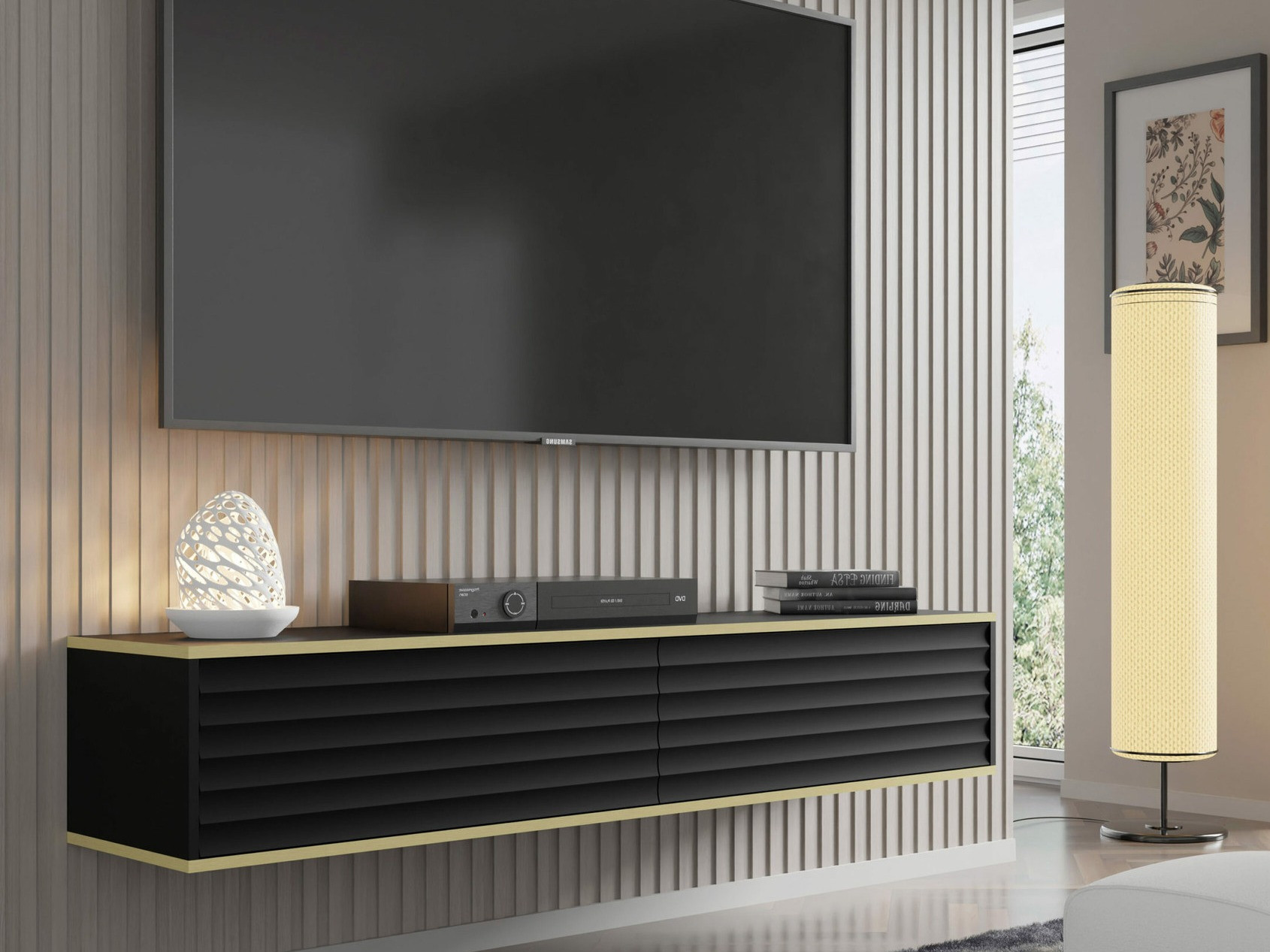 TV-alus Buffalo 101 (Must + Kuldne)