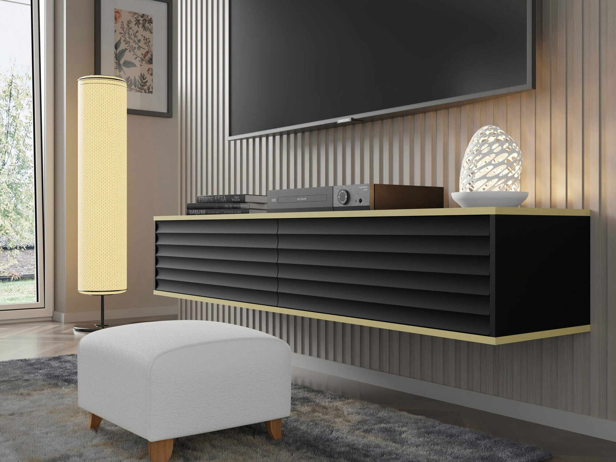 TV-alus Buffalo 101 (Must + Kuldne)