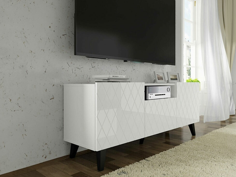 TV-alus Melmoro 105 (Läikiv valge + Must)