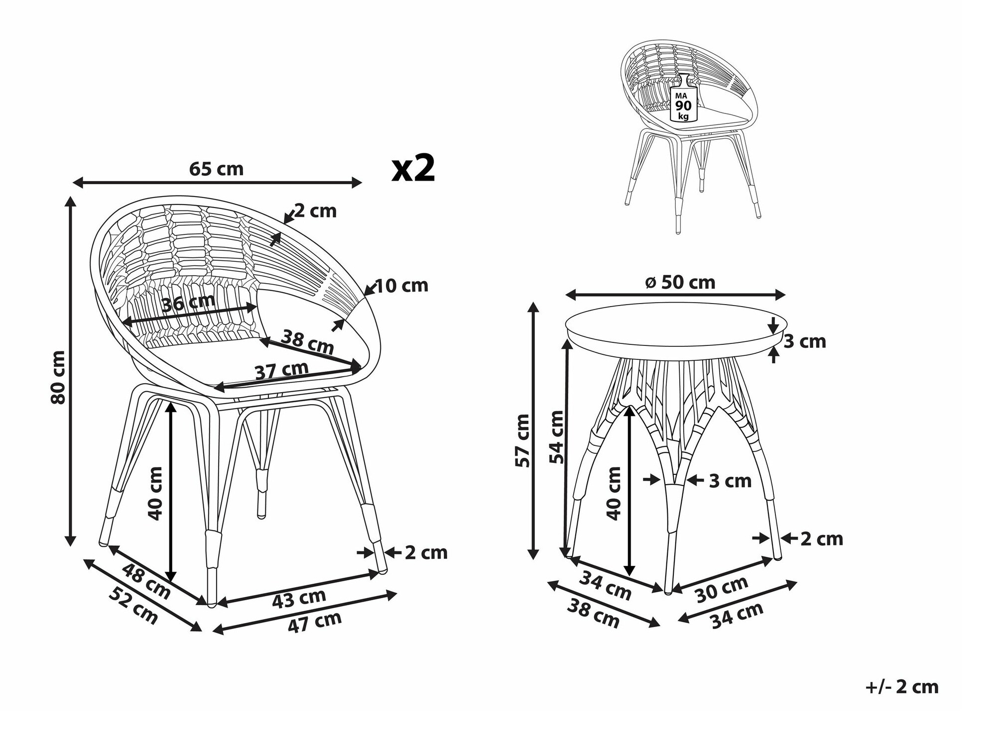 Rõdukomplekt Berwyn 1838 (Must + Beež)