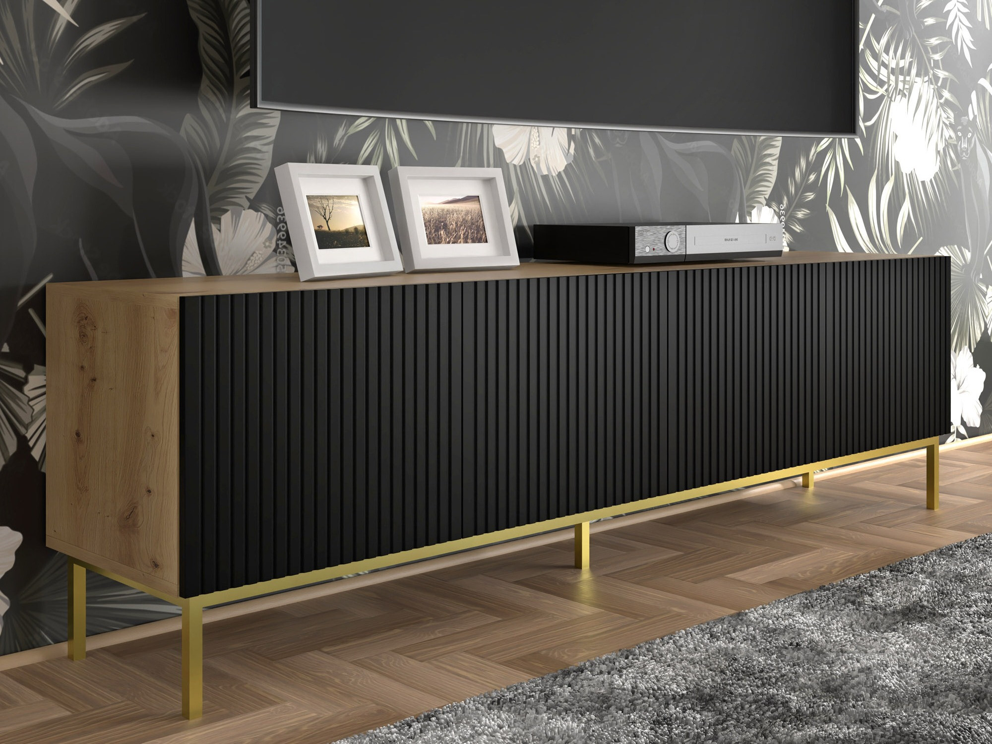 TV-alus Mirmaro 103 (Must + Artisan tamm)