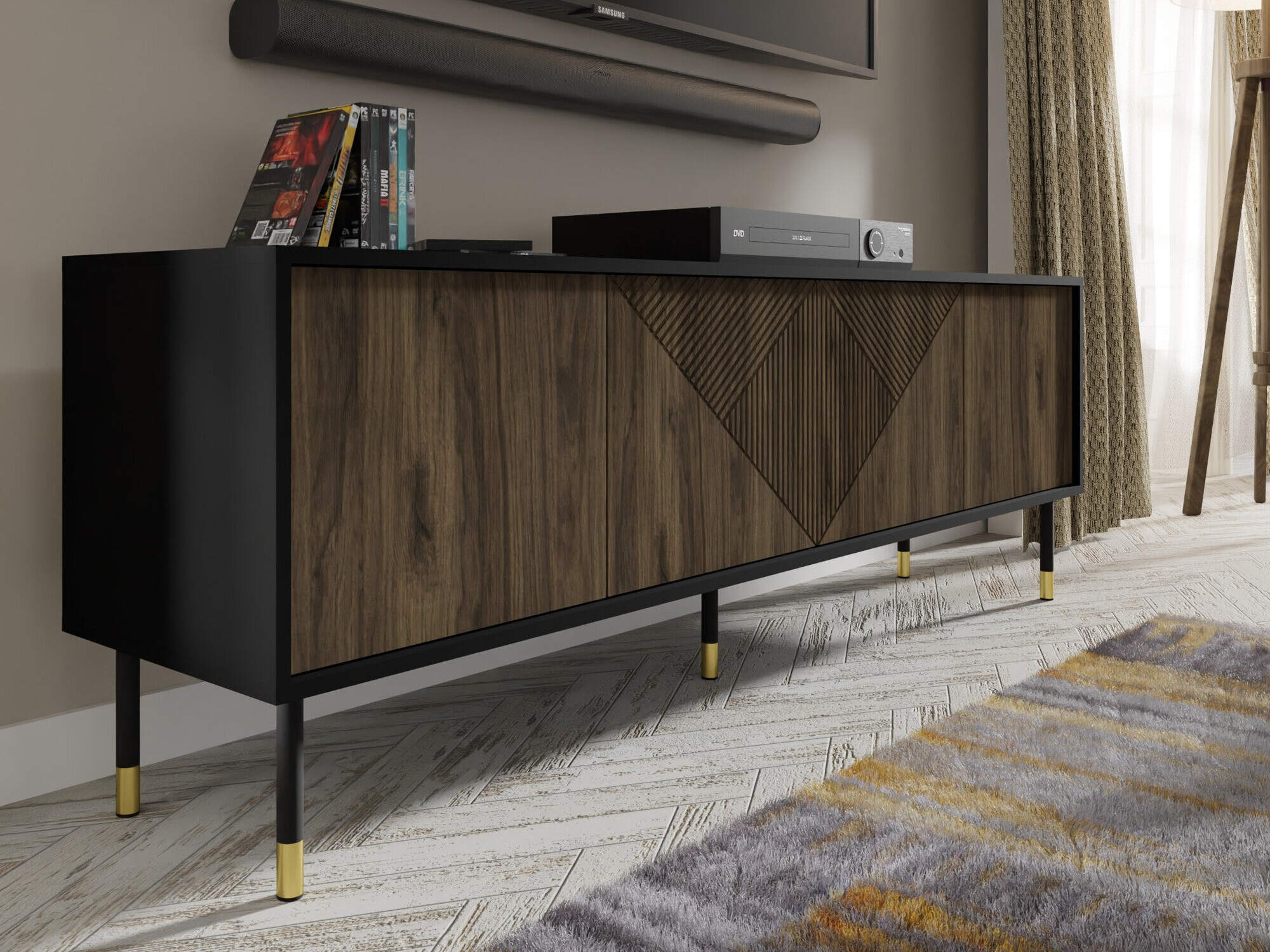 TV-alus Teopha 100 (Must + Pähkel)