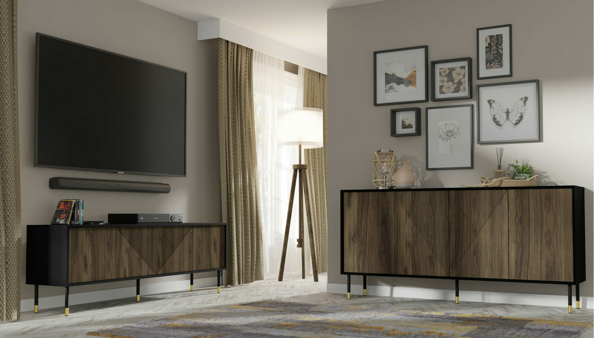 TV-alus Teopha 100 (Must + Pähkel)