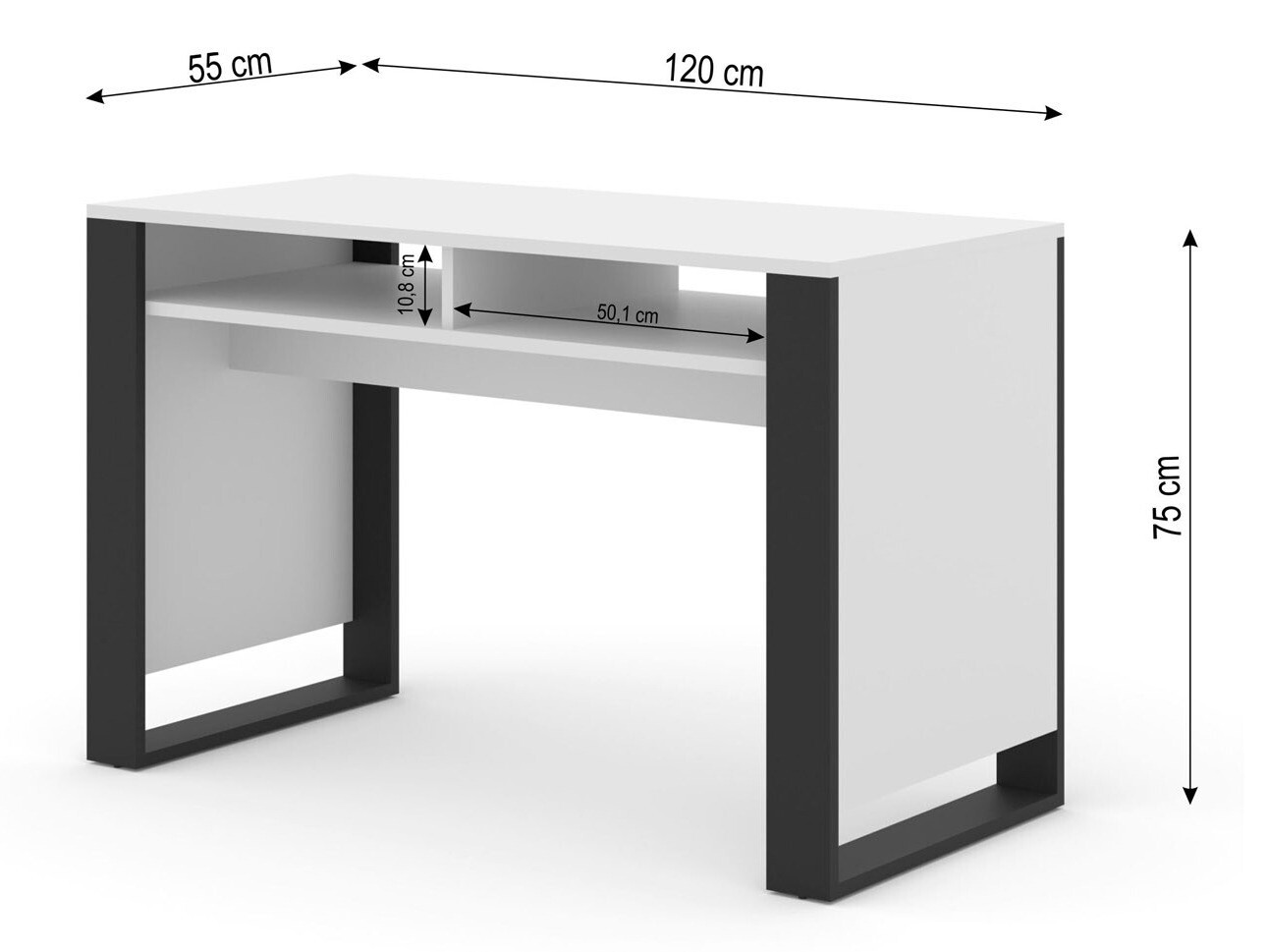 Kirjutuslaud Tivtora 108 (Matt valge)