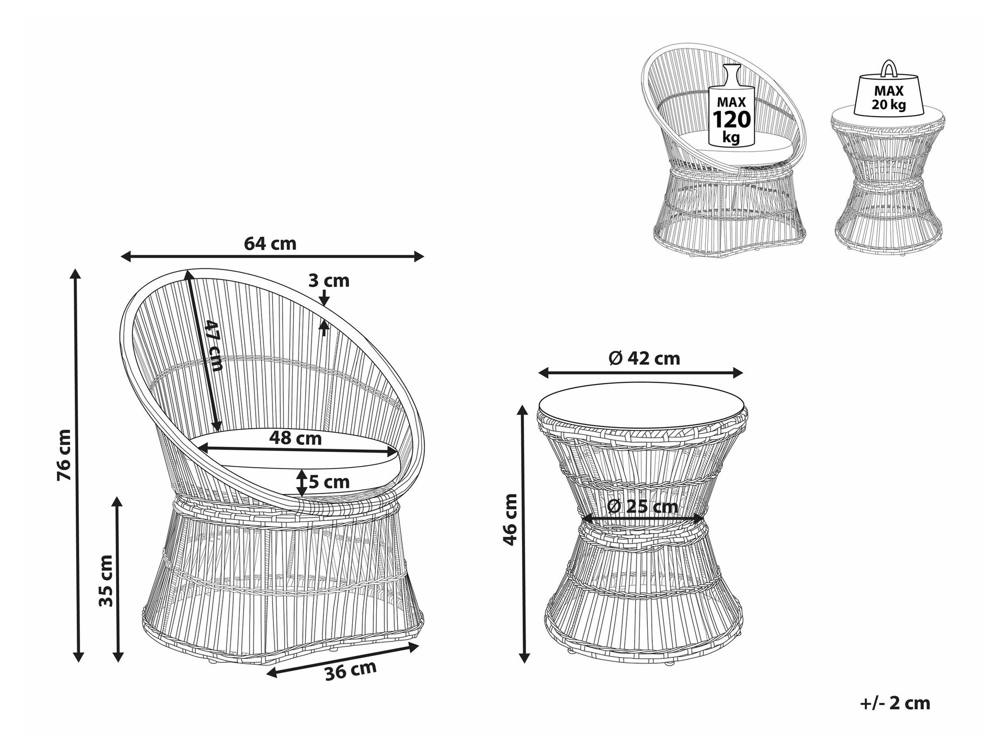 Aiamööblikomplekt Berwyn 1840 (Taupe)