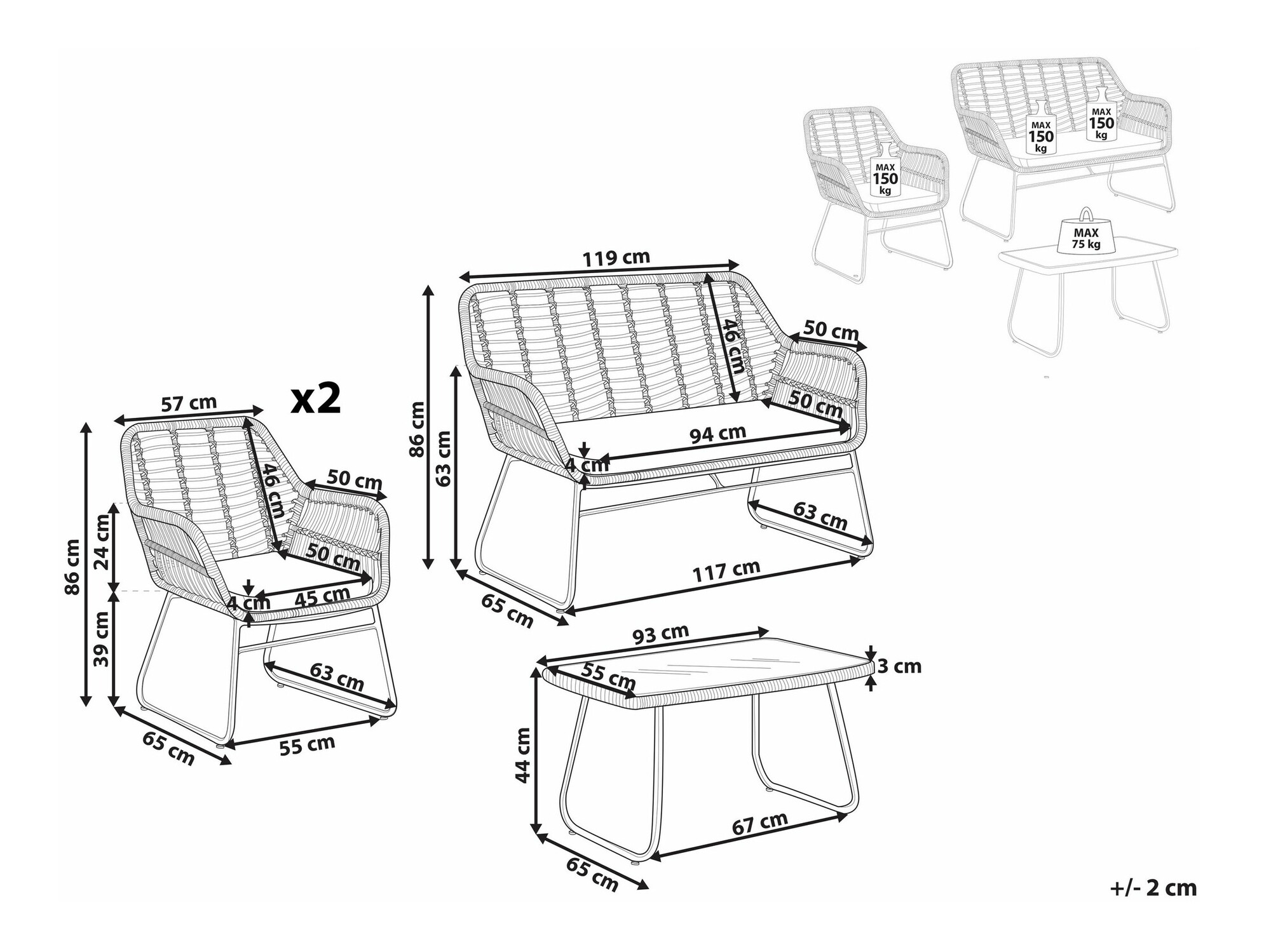Aiamööblikomplekt Berwyn 1867