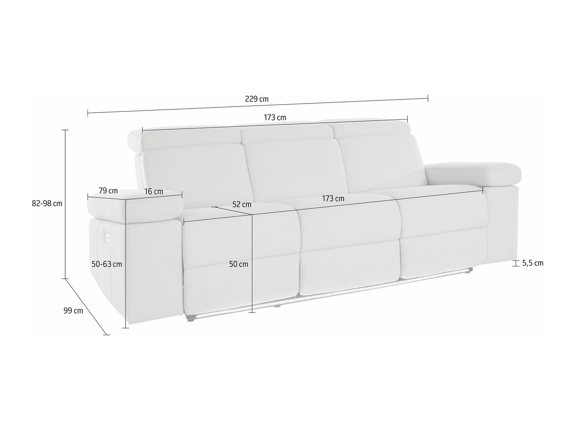 Diivan recliner Denton 1494 (Hall)